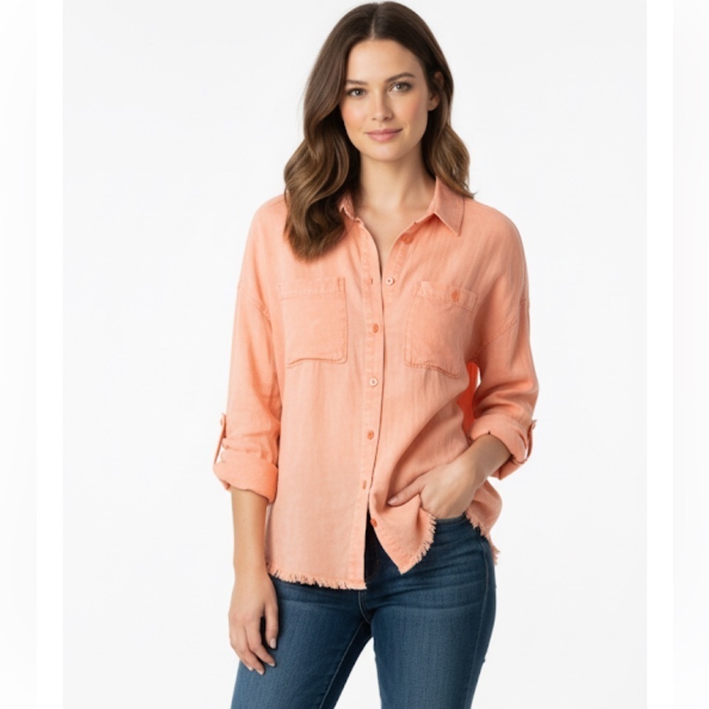 Velvet Heart button down fringe shirt size small